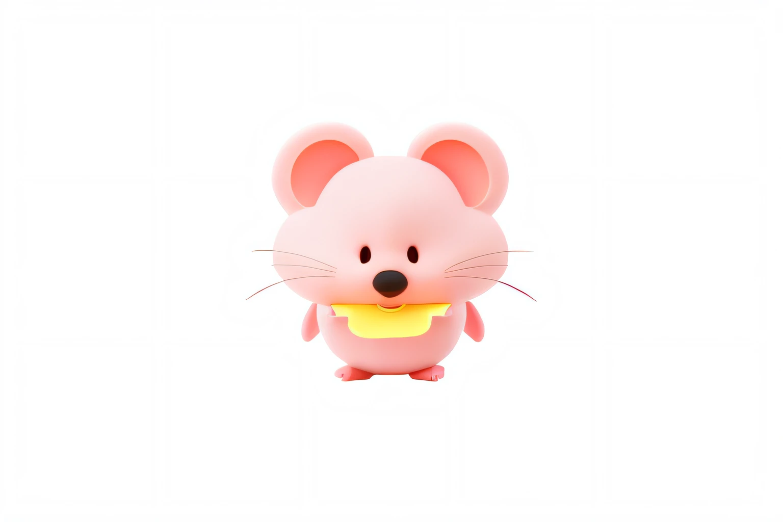 There is a pink mouse，There is a yellow saliva mat on it,cute 3 d render, render of a cute 3d anime girl, highly detailed character, Cute detailed digital art, cute character, 3 d render stylized, soft 3d render, Cute! C4D, Stylized anime, Rendered in redshift