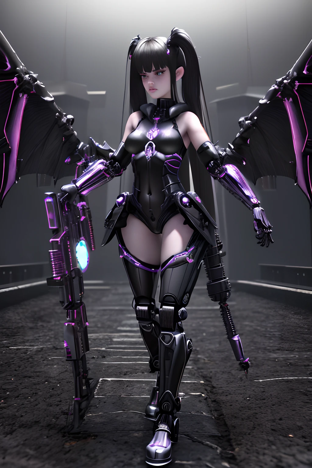 complex 3d render ultra detailed beautiful preteen Alexandra Daddario. death angel, biomechanical cyborg, analog 150 mm lens, preteen robot kitten fairy goth. small black lace top, big breasts. black tights on long legs. dark graveyard background. Cyborg look, android, futuristic. phantasmal iridescent.