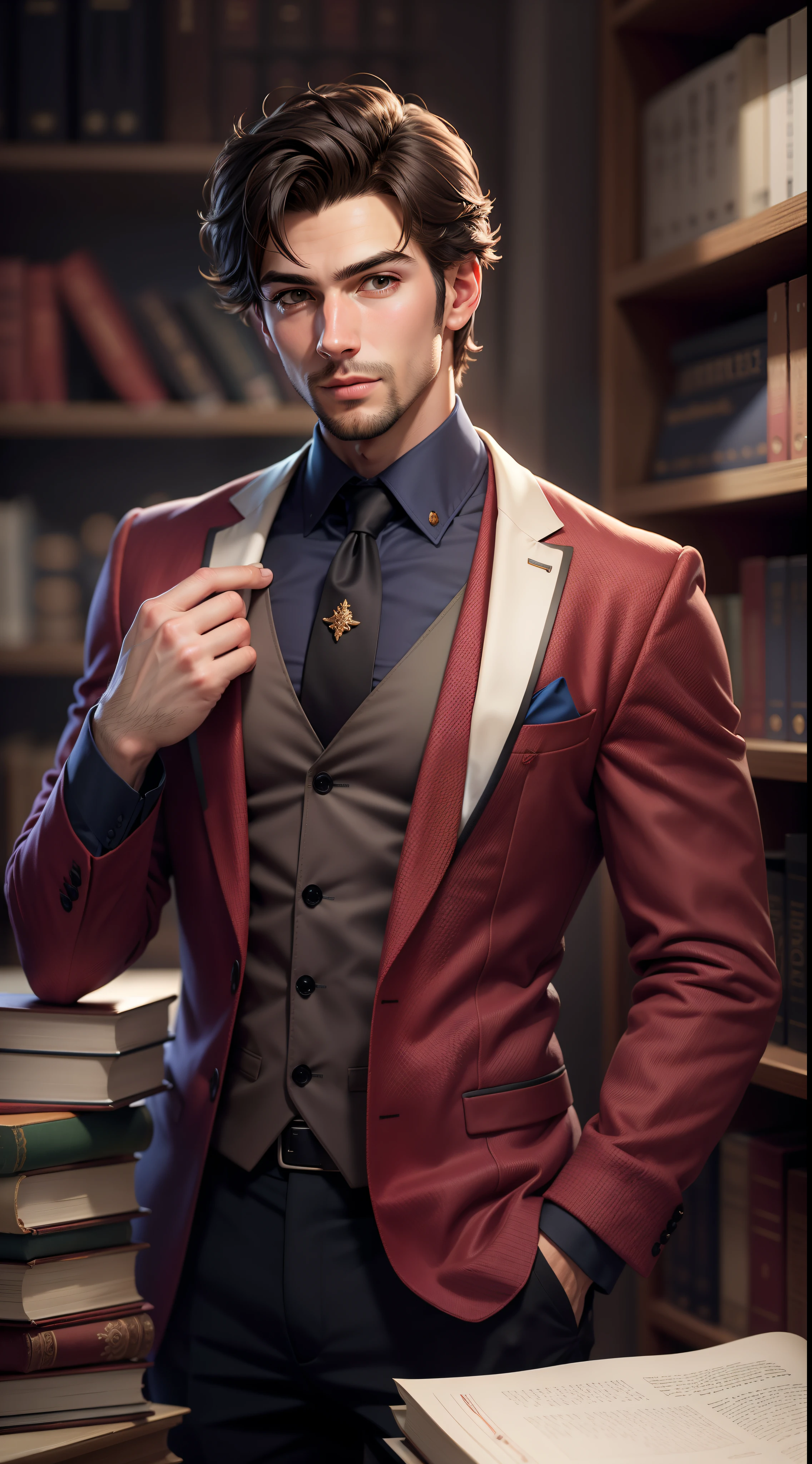 A handsome man with book