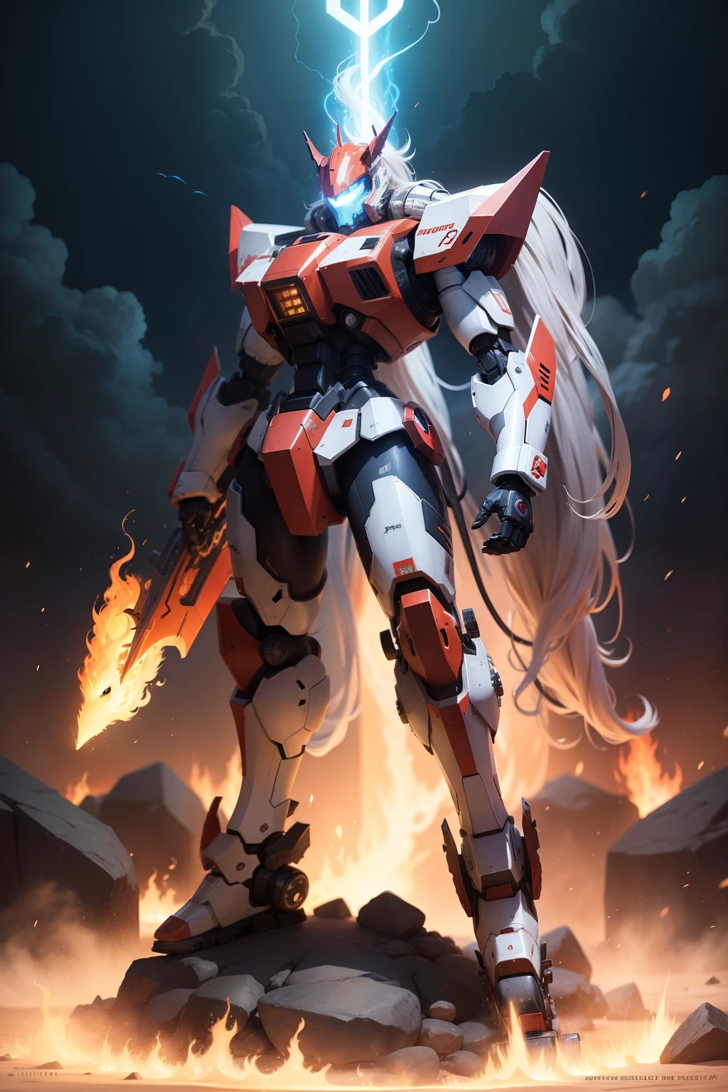 Mecha Fire Elemental Zodiac Horse
