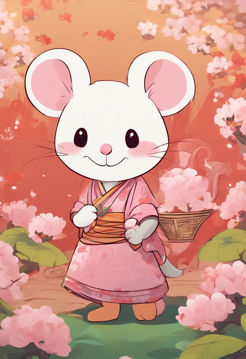 A little white mouse in a Chinese Tang costume，super adorable，电影灯光，Intricate filament design，pixar-style，anthropomorphic turtle，Holding a pink lantern，largeeyes，ssmile，peach blossom，flowing，big breasts enchanting，undying，fluffly，Shiny bristles，Os amigos，Fairytales，Unreal Engine 5 and octane rendering，Incredibly detailed，4K，Trends in the art station，opulent，Change the golden ratio of the face，Popomat，ultra-wide-angle，4K-ar 9-16-上贝塔-q 2-S 250-V 5.1。