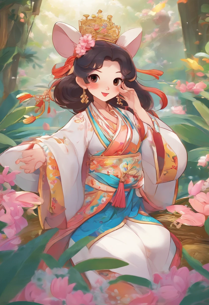 A little white mouse in a Chinese Tang costume,super adorable,电影灯光,Intricate filament design,pixar-style,anthropomorphic turtle,Holding a pink lantern,largeeyes,ssmile,peach blossom,flowing,big breasts enchanting,undying,fluffly,Shiny bristles,Os amigos,Fairytales,Unreal Engine 5 and octane rendering,Incredibly detailed,4K,Trends in the art station,opulent,Change the golden ratio of the face,Popomat,ultra-wide-angle,4K-ar 9-16-上贝塔-q 2-S 250-V 5.1。