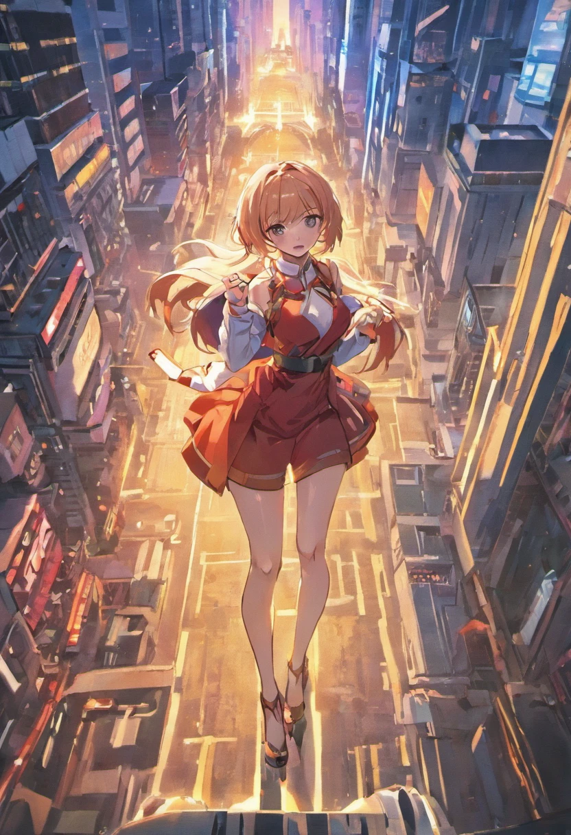 minigiantess,Full body photo,gtscity,skyscraper,korean beauty,sheath dress,Big breasts,(Long legs:1.5),Extremely tall girl,Beautiful looks,No branding,Perfect lighting,Cinematic quality,8K,High quality,(GTS:1.5),ground view,stepping,rampage