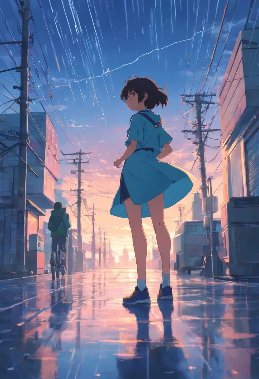 Faint thunder,The hazy sky but hope that the wind and rain will come to keep you here