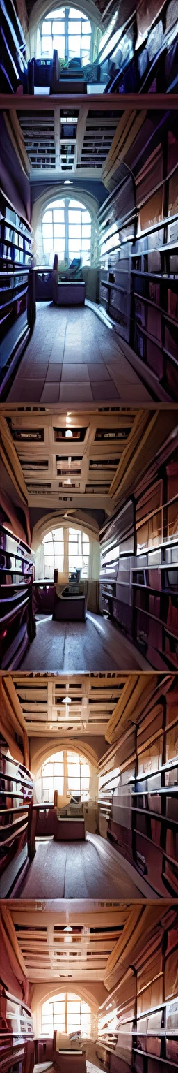 The library is 6000 square meters and has a sky court in ancient Roman style