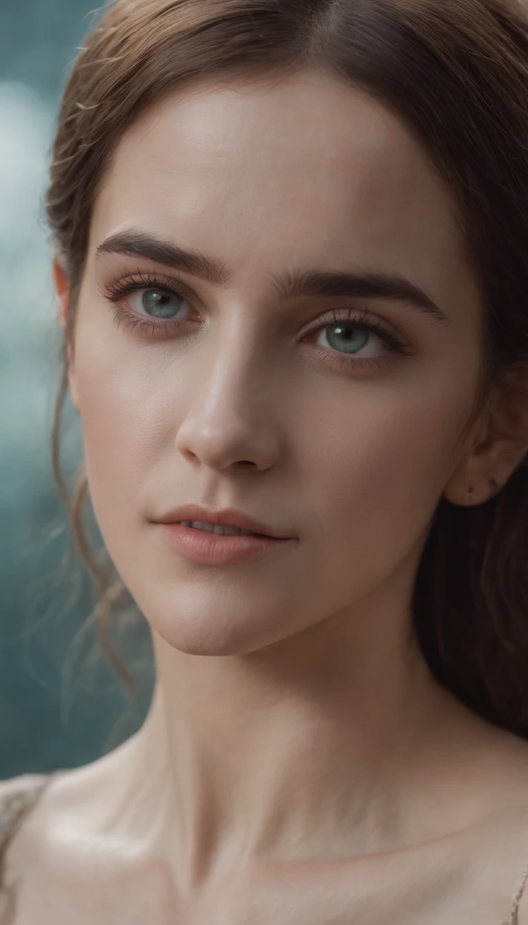 offcial art, Unity 8k wallpaper, ultra - detailed, Beautiful and aesthetic, Beautiful, tmasterpiece, best qualityer, .primitive, super thin photo, 超高分辨率, Fotorrealista, rays of sunshine, full-body portraits, unbelievable beautiful, dynamicposes, delicated face, vibrant eyes, (the sideview),Emma Watson(Emma Watson),Men and women wearing alien makeup and old ornaments,With mechanical pets,Science fiction films of the 1960s, pastels colors, Rosa, Blue and green, natural soft light, psychedelia, Strange futurist, foco nítido, intrinsic, Fujifilm 55mm film, highly detailed, Detal Face, Occupies detailed complex backgrounds, Messy, big breasts beautiful, milkyW, highly detailedskin, Realistic details of skin, Visible pores, foco nítido, volume fog, 8K UHD, SLR camera, high high quality, Particles for movie cameras, rendering, DL, Expand the metropolis in a retro-futuristic dystopia, look from down, semi transparent