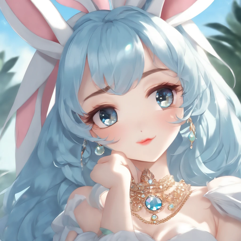 (of the best quality:1.3),4K,8K,8K portrait,16 km,(Works by Masut:1.2),1 girl in,solo,(minimalistic:1.5),opal,super-detailed,Absurdity,(Very detailed beautiful face and eyes:1.3), (Beautiful hair in high detail:1.3),exquisite composition, (all body:1.5),(Full-length characters:1.5), Super cute girl,(Medium hair:1.4),Pink eyes,light blue eyes,(Pink hair:1.2),(light blue hair:1.4),(Playboy bunny:1.6),(Jewelry hair accessories:1.3), (Jewelry eyes:1.3),(eyelashes:1.2),(Symbols in the eye:1.3),(high-resolution, Twinkle,iridescent,lens flares,light particles,shining:1.3),(adorable:1.5)