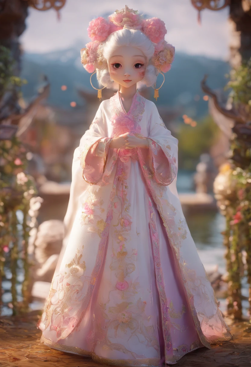 A little white sheep wearing only a Chinese Tang costume，super adorable，电影灯光，Intricate filament design，pixar-style，anthropomorphic turtle，Holding a pink lantern，largeeyes，ssmile，peach blossom，flowing，big breasts enchanting，undying，fluffly，Shiny bristles，Os amigos，Fairytales，Unreal Engine 5 and octane rendering，Incredibly detailed，4K，Trends in the art station，opulent，Change the golden ratio of the face，Popomat，ultra-wide-angle，4K-ar 9-16-上贝塔-q 2-S 250-V 5.1