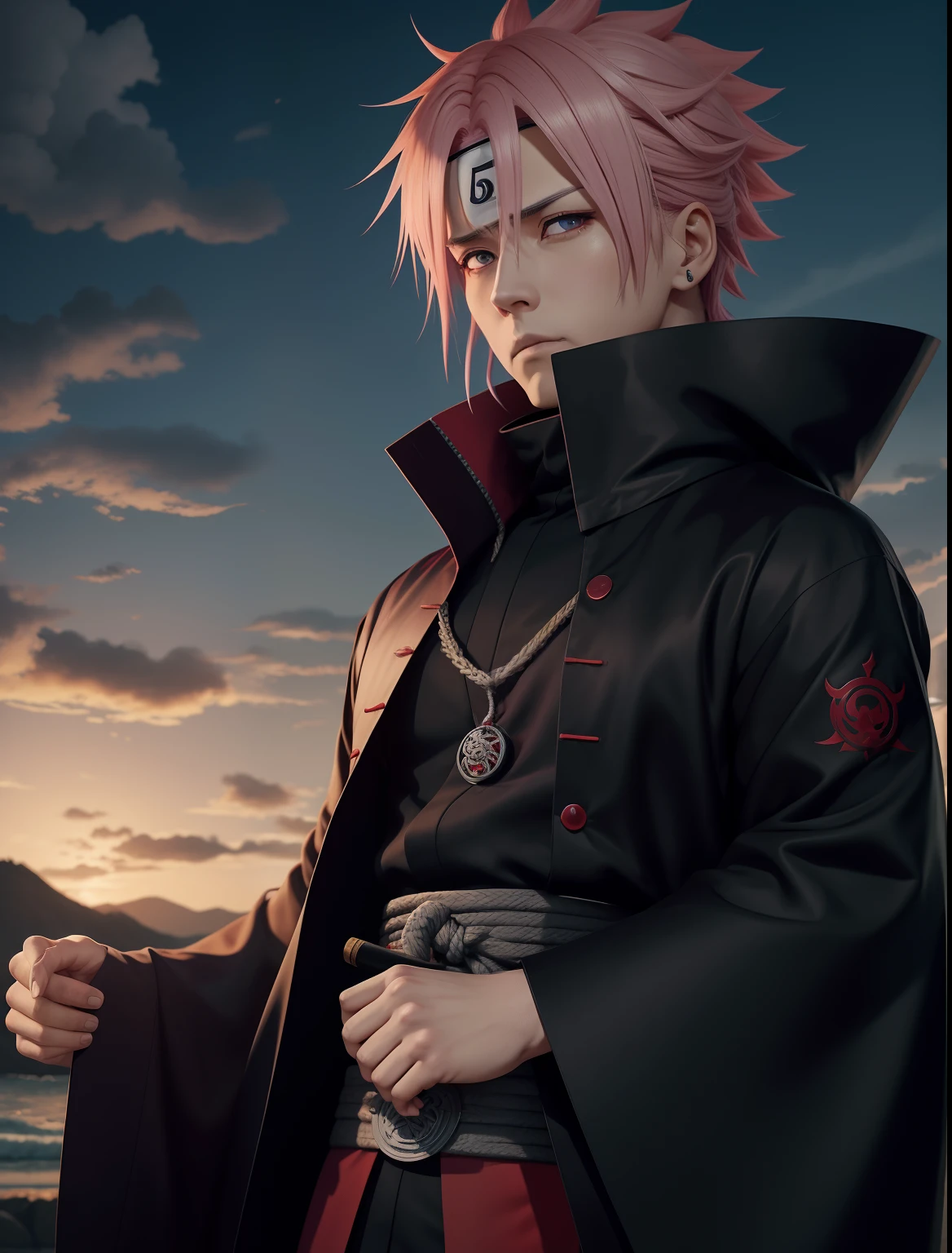 Sukuna do Anime Jujutsu Kaisen, master part, ultra detalhado, best quality, ]cara anime com cabelo rosa e uma jaqueta preta segurando um cigarro, Coringa se parece com Naruto, , Akiyuki Shinbou, Jujutsu Kaisen, , Akira Akatsuki, Ichigo Kurosaki, Ohararyu, Katsushika, 8k!, por Shingei, 8k!!