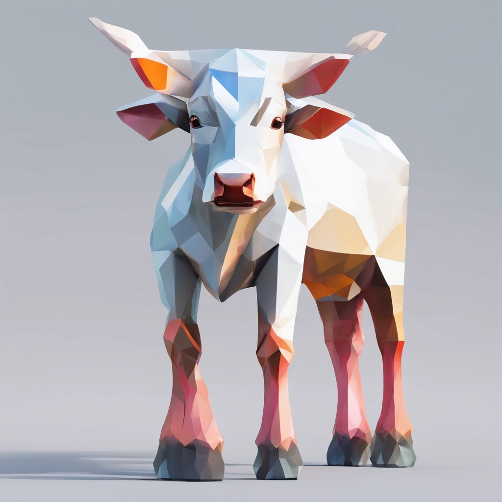 Perfect alignment, Cute calf,Wearing a jacket,crystal vases,Rose flower, Wearing sunglasses, cheerfulness, Standing position, Abstract beauty, Centered, Looking at the camera, Facing the camera, nearing perfection, Dynamic, Highly detailed, smooth, Sharp focus, 8K, high definition resolution, illustration, Art by Carne Griffiths and Wadim Kashin, White background