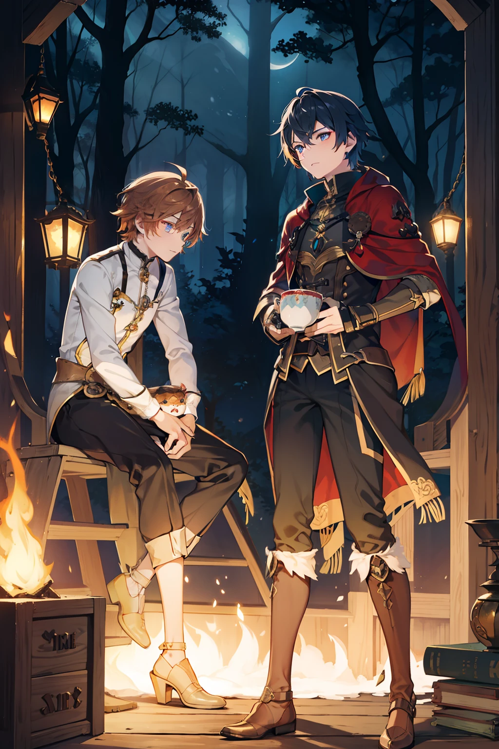 male people twinks {{ember}} steampunc tea parties Wonderland The World of Fairy Tales in woods evening Flocks of colorful birds