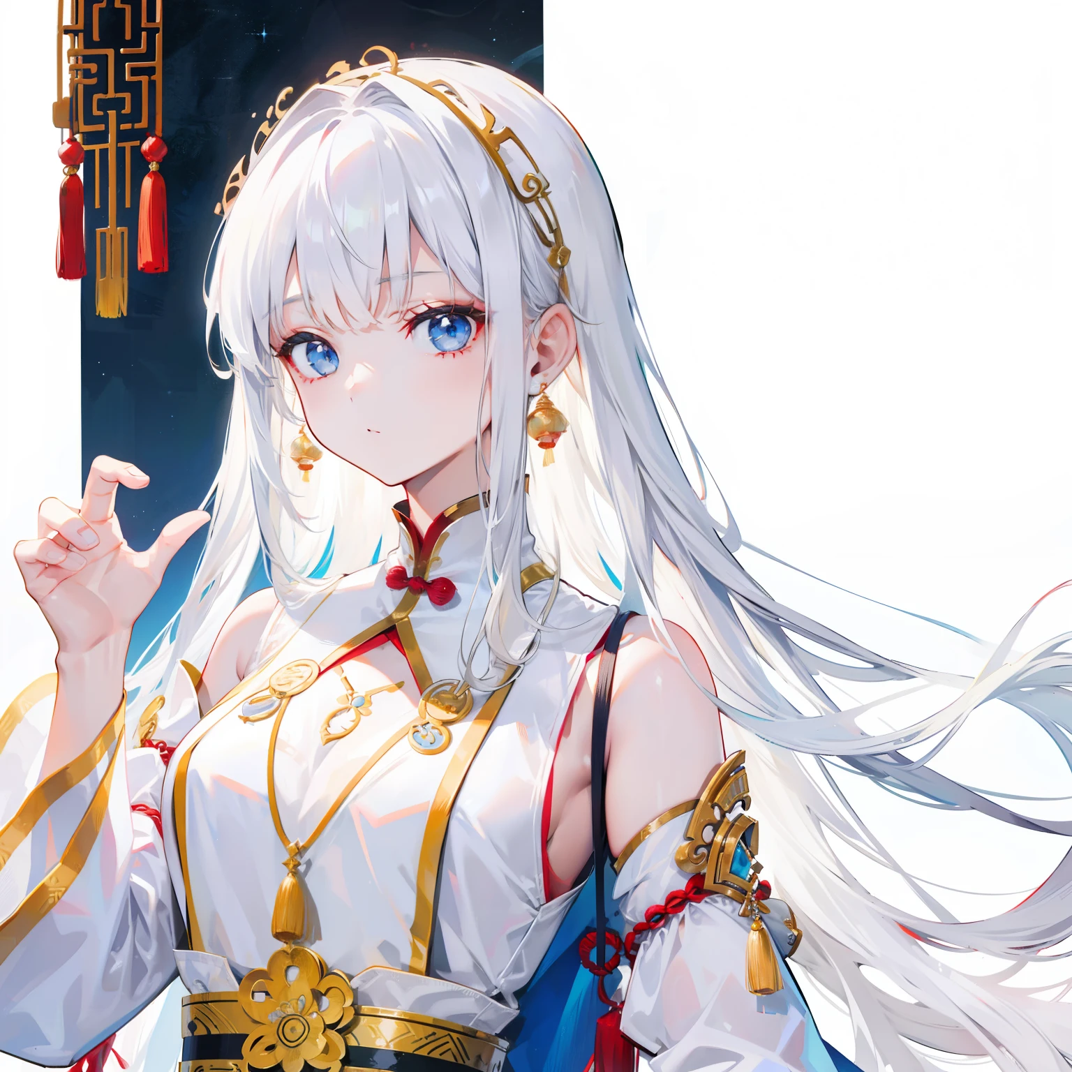 best quality, masterpiece, highres, solo, (cherino_bluearchive:1.10), bare shoulders, bead bracelet, beads, china dress, chinese clothes, dress, jewelry, looking at viewer, sleeveless, sleeveless dress, bracelet, smile, medium breasts, thighs, cowboy shot, :d, open mouth, 21 <lora:cherino_bluearchive:0.80>