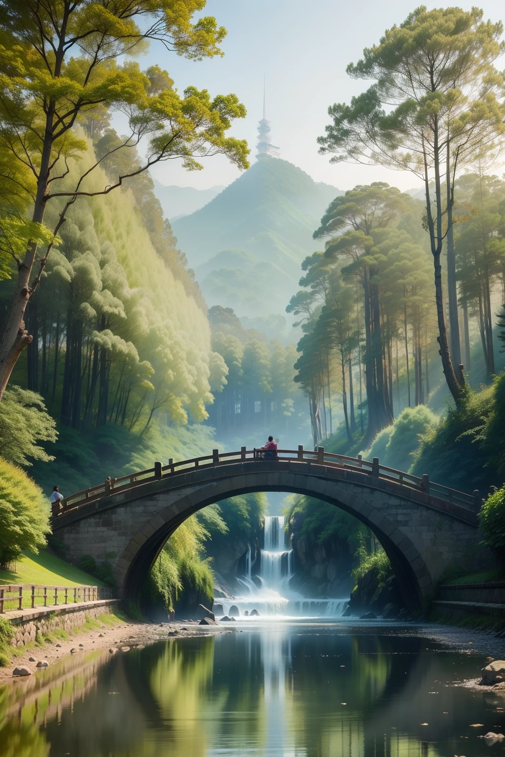 Masterpiece，Best quality，Asian games，Hangzhou scenery，Someone is moving