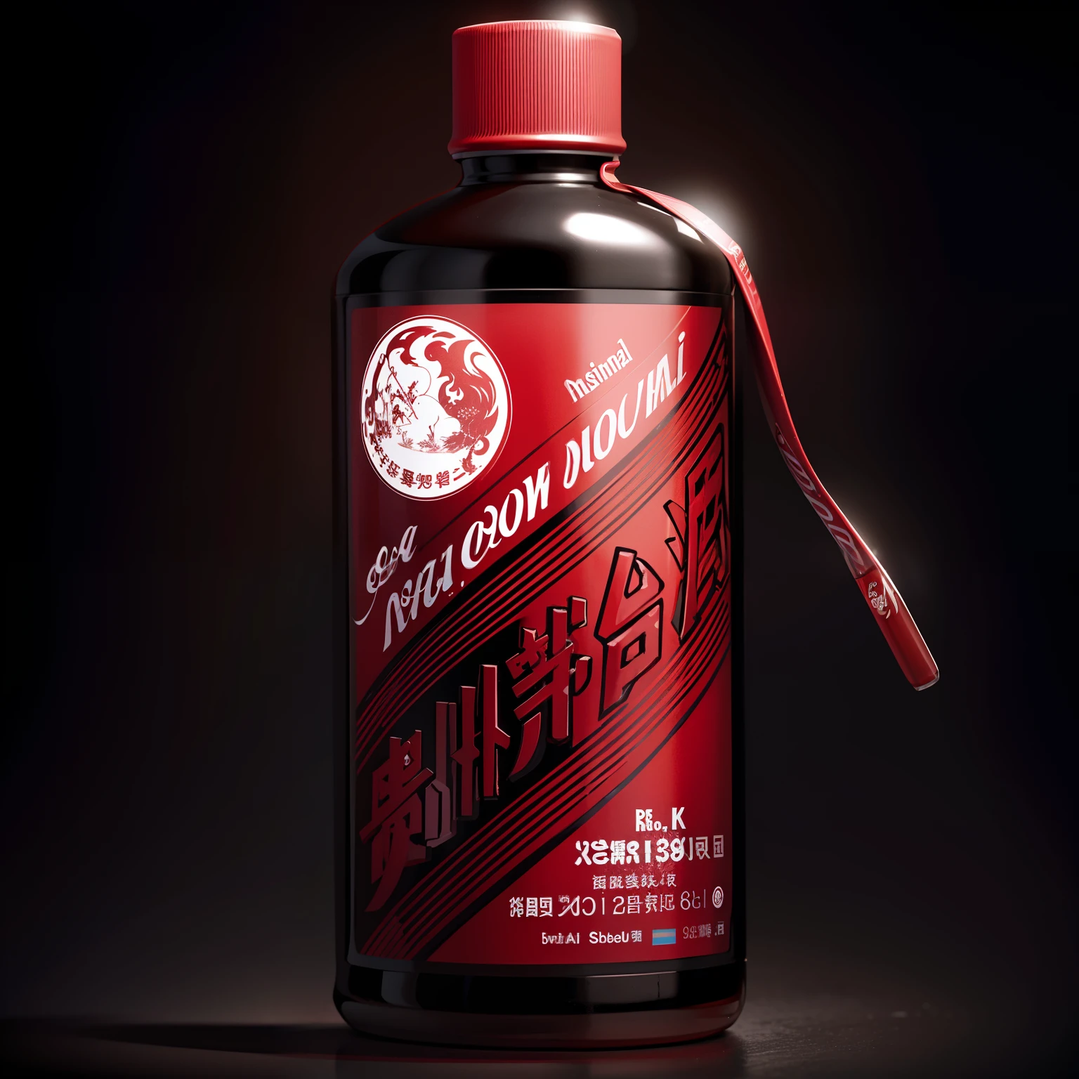 Coca-Cola style,Close-up of a bottle of water with a red hat, detailled image, yee chong, hou china, Sk, drinking cough syrup, Master, Excellent, kanliu666, 5 e, Red liquid, Official product image, kimura, Official product photo, in detail, smoothly, mingchen shen, it has a red and black paint, by Josetsu