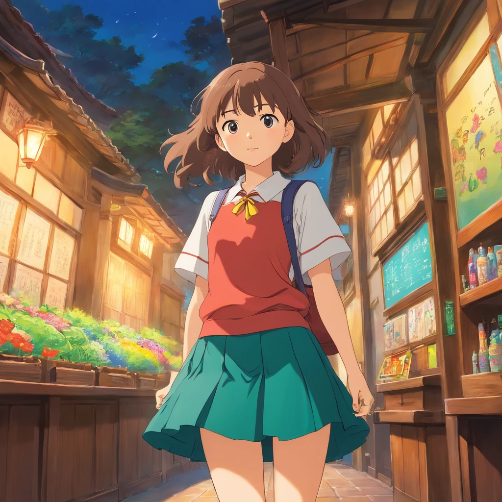 girl with、skirt by the、Classroom