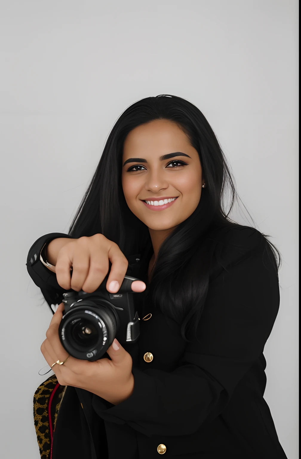 Smiling woman holding a camera and smiling for the camera, retrato da fotografia, professional photographie, foto jornalista, imagem profissional, Photographic portrait, fotografia profissional, foto de perfil profissional, fernanda suarez, Foto profissional, retrato fotografia vencedora, Faridah Malik, Foto profissional detalhada, foto de marketing, professional headshot, Foto Profissional, Foto Profissional-N 3, fotografia de perfil, fotografia profissional