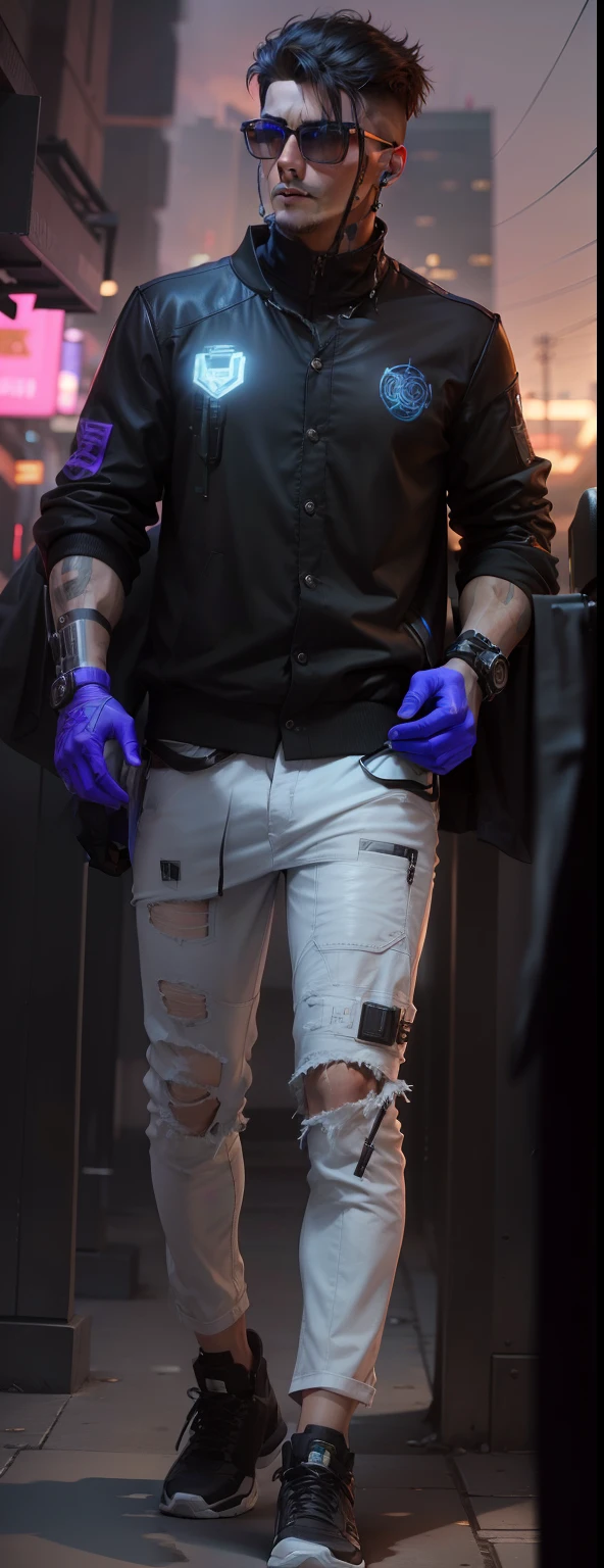 Change background cyberpunk handsome boy realistic face