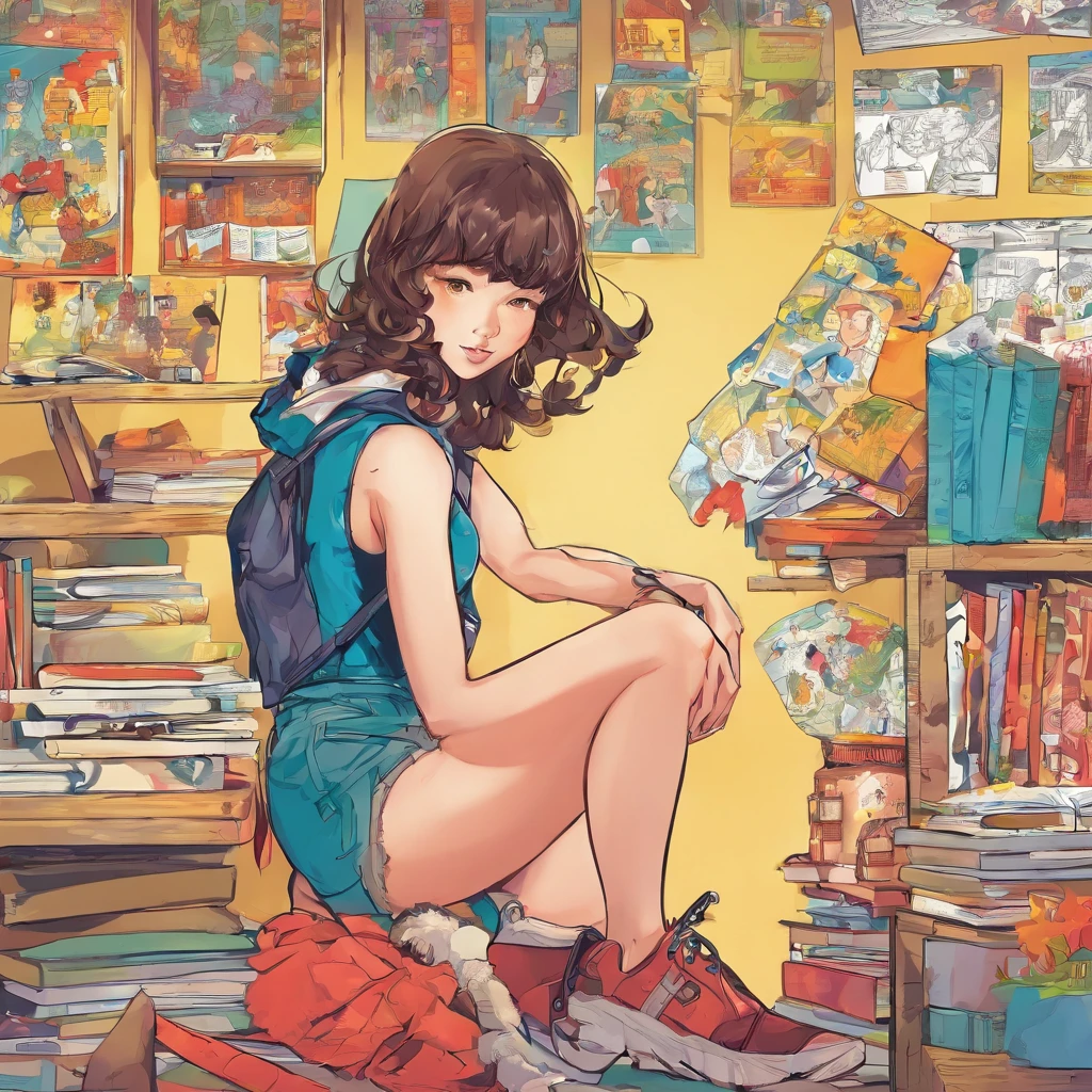 girl with、skirt by the、‎Classroom