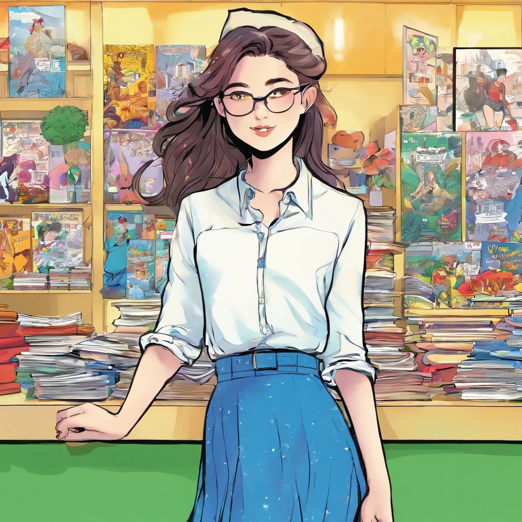 girl with、skirt by the、‎Classroom