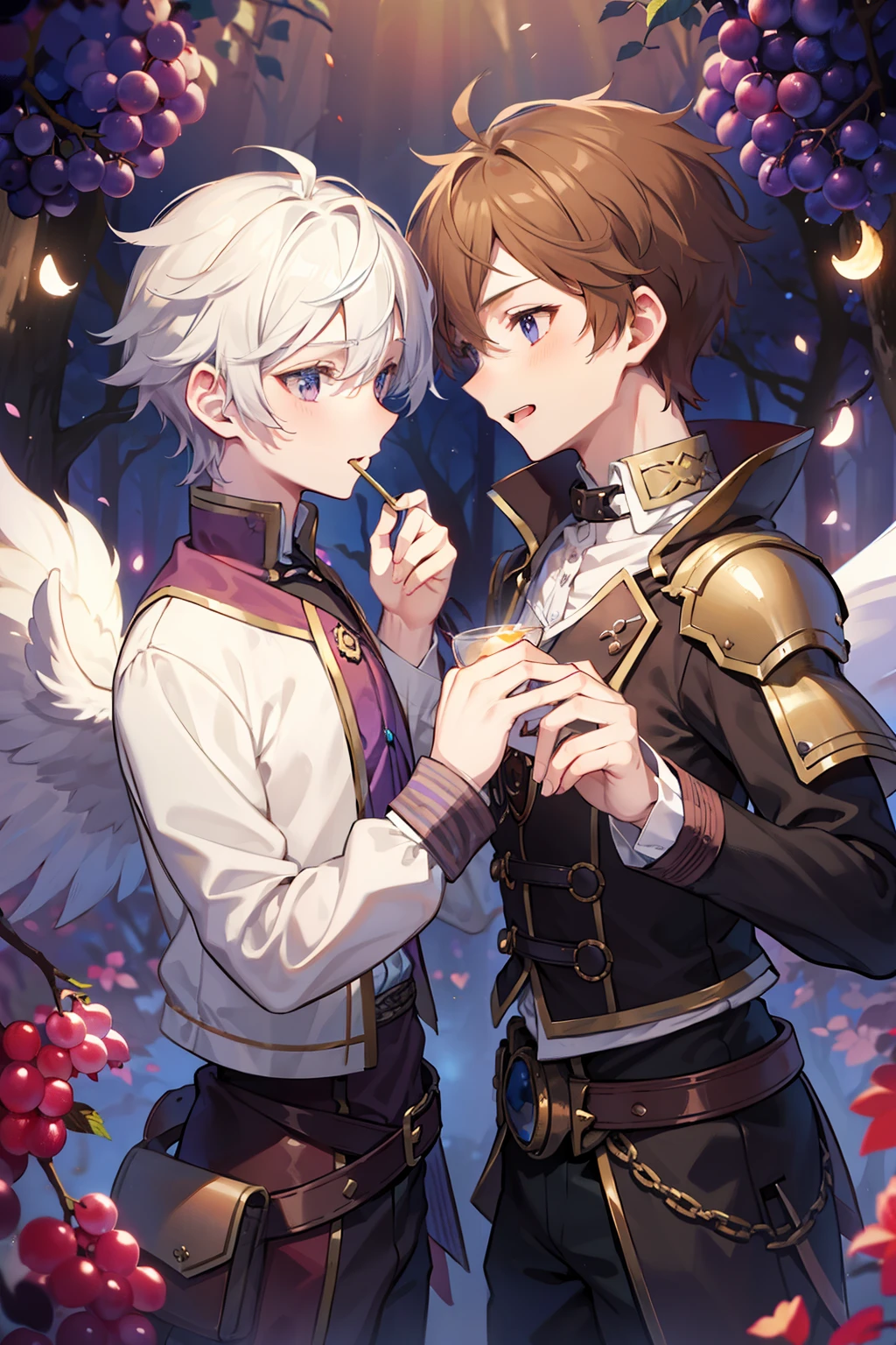 male people twinks {{ember}} steampunc tea parties Wonderland The World of Fairy Tales in woods Grape-colored background bird flocks