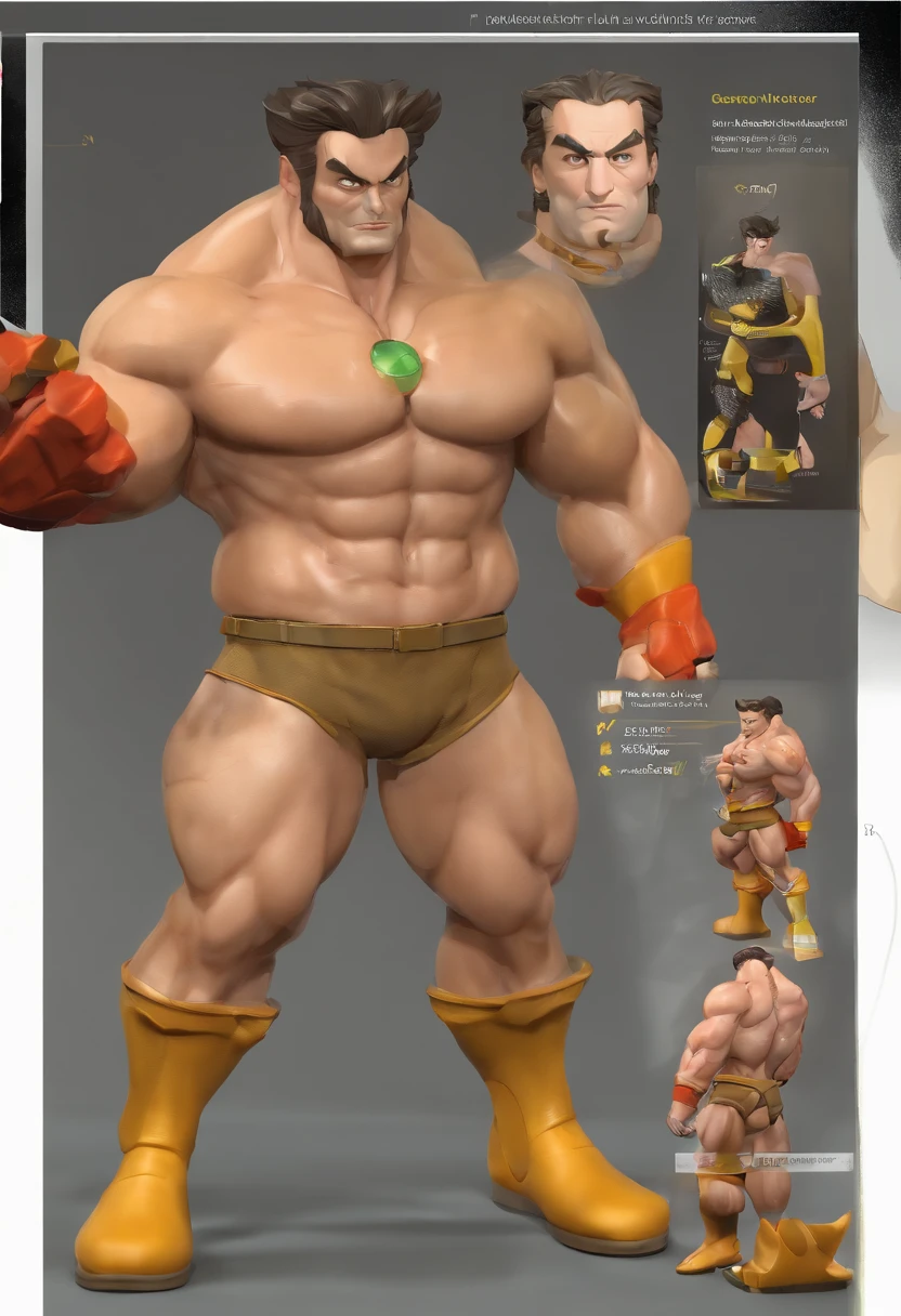 White Wolverine plastic statue,and hold your head in your hands,Panties show off the figure ,aged 40,Nasolabial folds,The whole body is wet with water,large pecs,Brownish-yellow skin,There is white fluid slipping from the chest muscles,There is a white liquid sliding down the thigh,pantiess,((Crotch bulge)),A confident expression,Detailed hair details,Paintings in the style of Gaston Busier, gentlesoftlighting, low-contrast, (best qualtiy),tmasterpiece,Detailed eyelid details