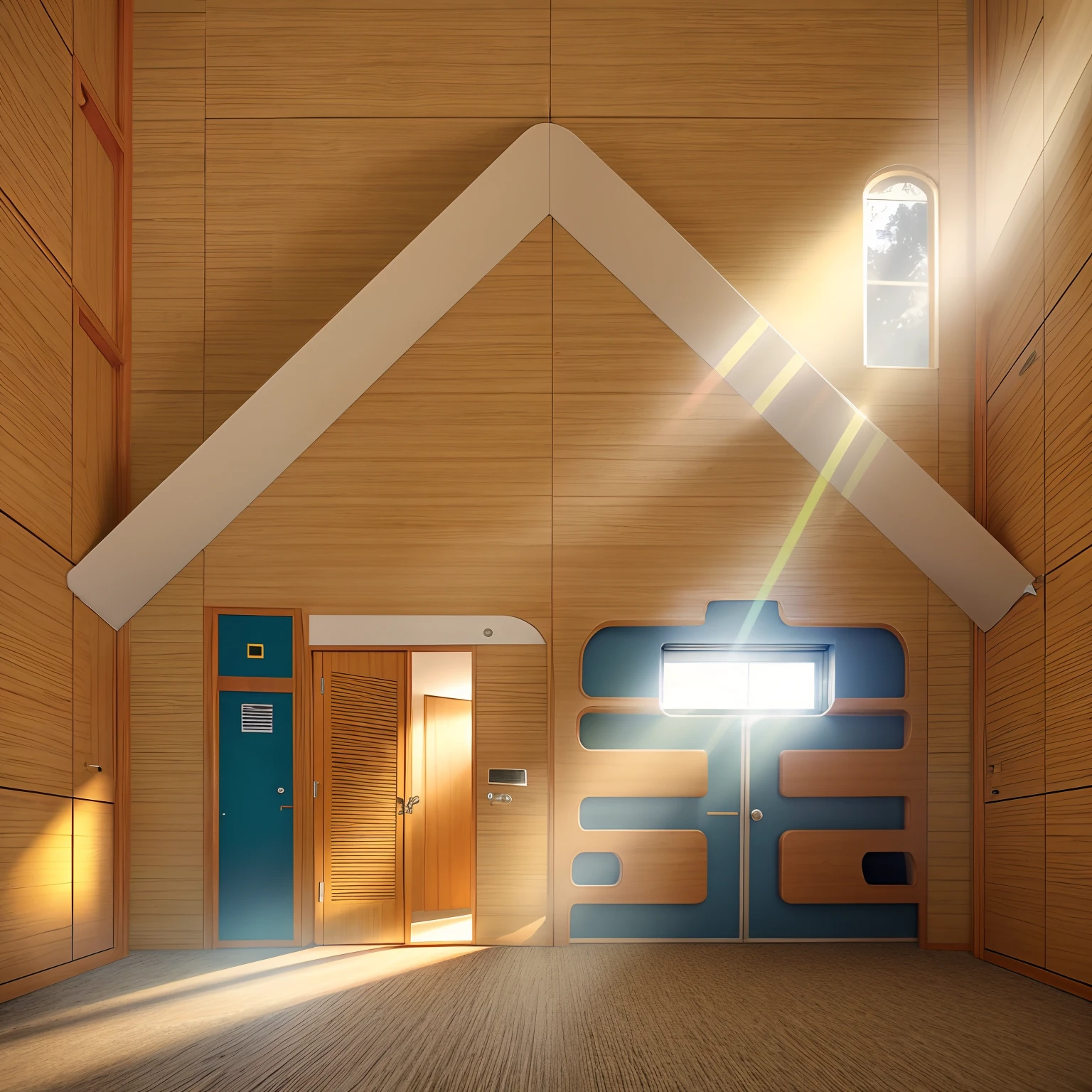 Cosy room,rays of sunshine,The door of the room,locker,sofe