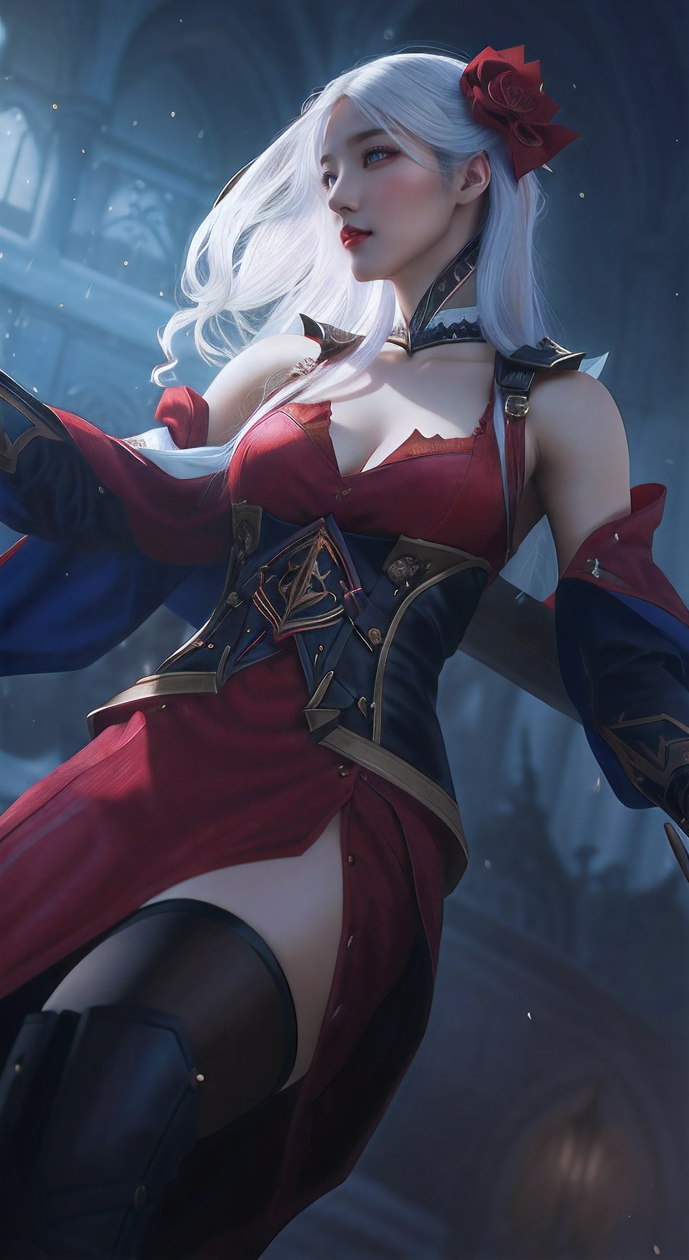 Beautiful girl ,epic realistic, rusian girl,kunoichi,big breast