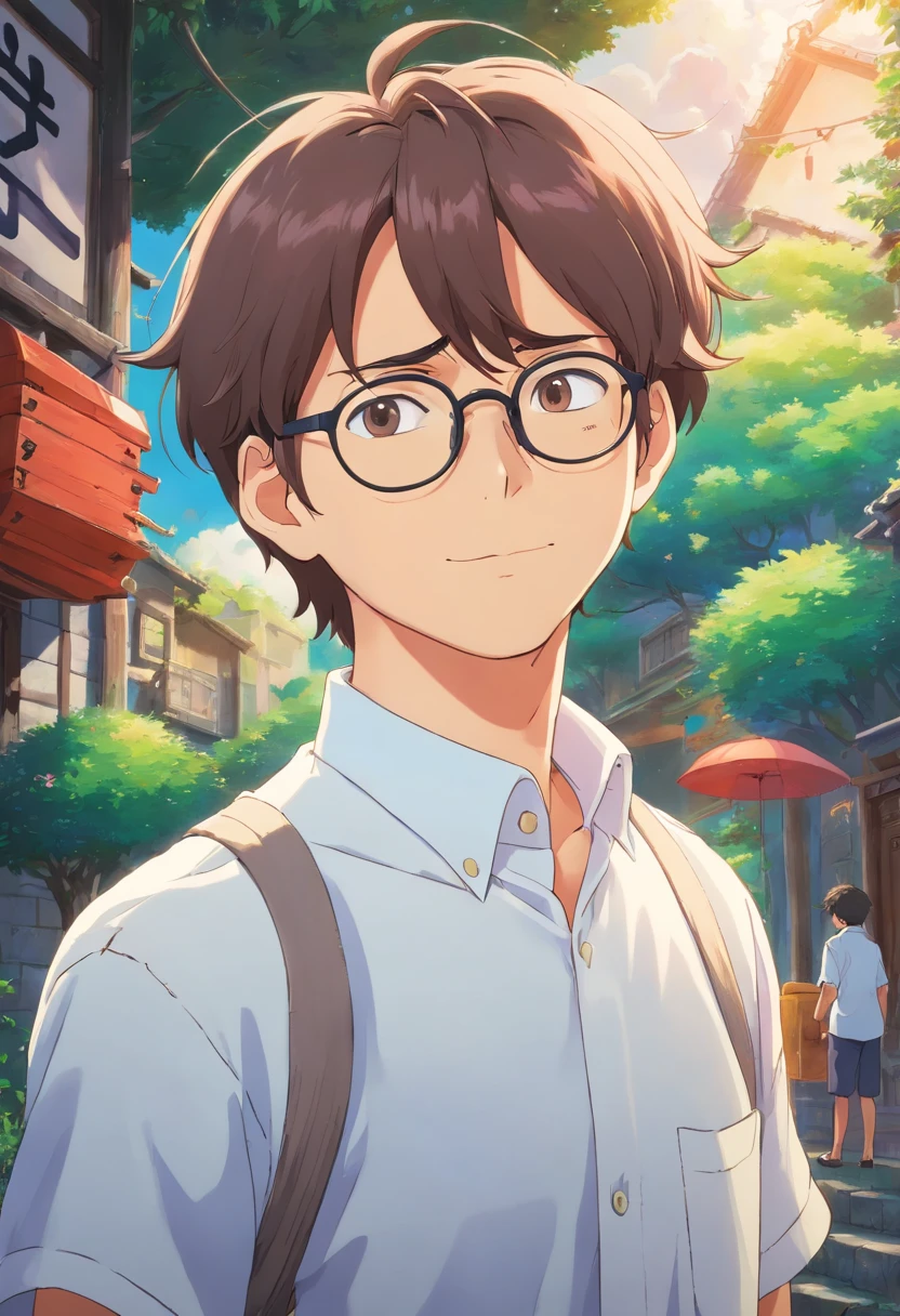Guy wearing glasses in a white shirt