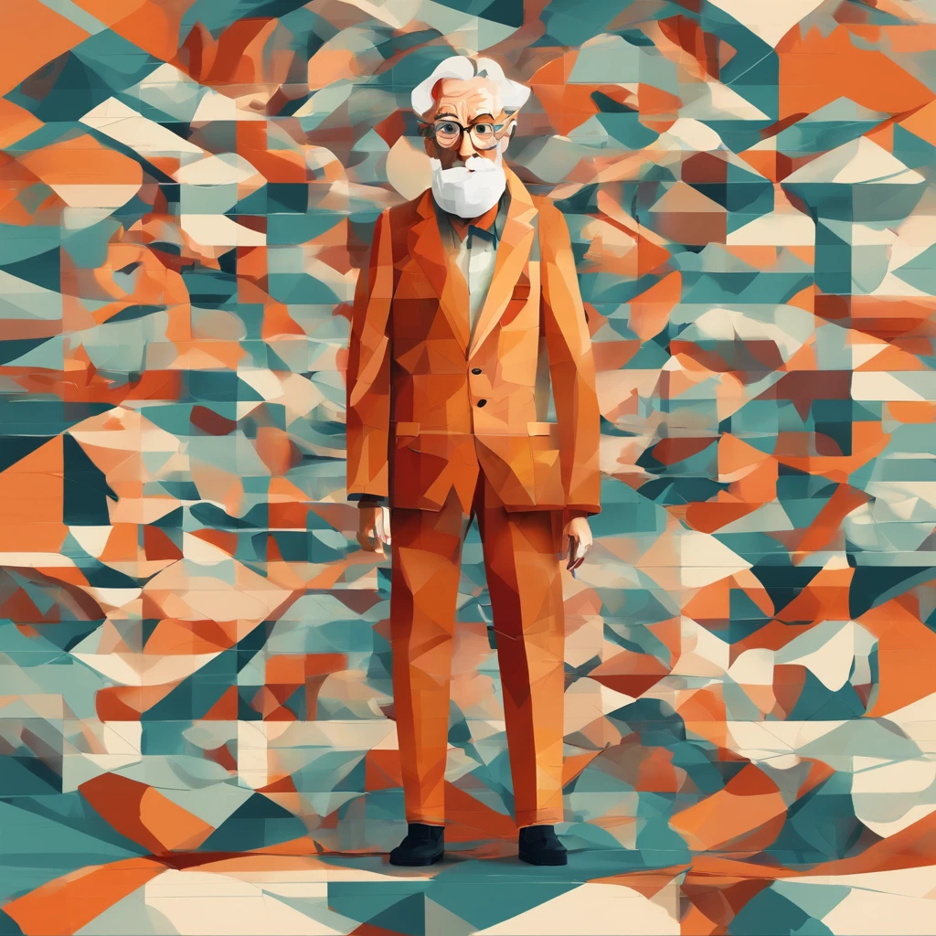 Full body view of an old man, He is an influencer, Secret status, hd render, 8K resolution, Highly detailed"