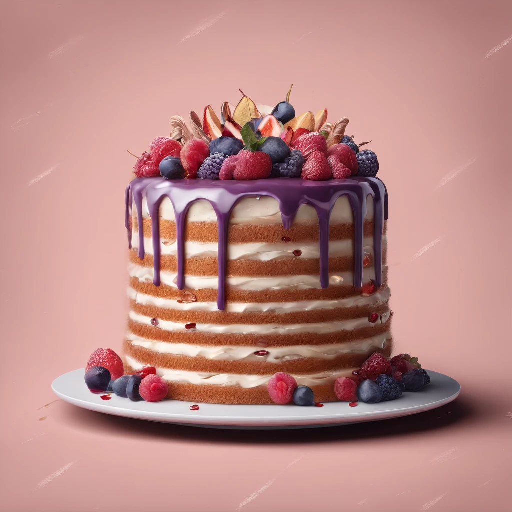 a delicious cake, cinematic, professional photography, studio lighting, studio background, advertising photography, intricate details, hyper-detailed, ultra realistic, 8K UHD