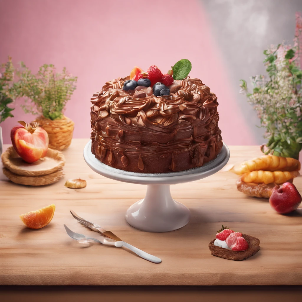 a delicious cake, cinematic, professional photography, studio lighting, studio background, advertising photography, intricate details, hyper-detailed, ultra realistic, 8K UHD