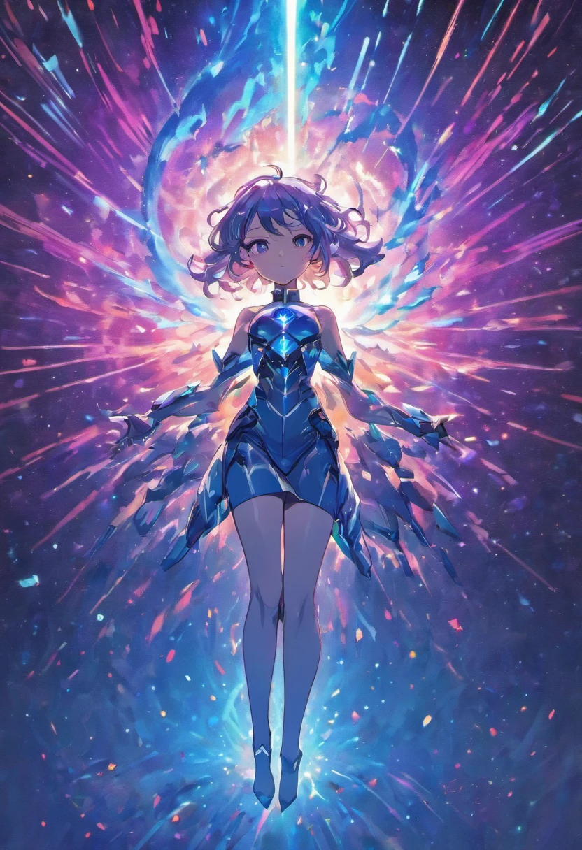 Imagine an electric blue nebula filled with psychedelic colors and pulsating plasma streams. A cyborg, half-human and half-android, floats in space, marveling at the alien technologies surrounding. illustration, dark magic splash, fantasy art, hand drawn, Accent Lighting, subtle motion effects, best quality, decorative art, low-poly, UHD, golden ratio composition, ((soft colors)), (cel-shading style)extremely saturated image (saturation 10) ink lined art, bold lines, illuminated by stars