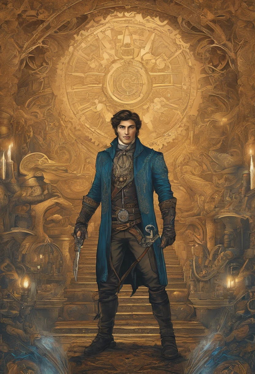 Realistic, (masterpiece, top-quality, bestquality, official art, Beauty and Aesthetics: 0.5, Very detailed, Fractal Art, colorfully, Most Detailed, Zentangle, (city Background: 1.5) (1boy: 1.7),devil, Glow black Hair,long hair,( Glow blue eyes ), mysterious, (Magic),ice and fire, cute boy, playful,assertive,Put on the hood, Japanese Style , Glow tattoo,Cool Colour,martial arts,smile,lightning storm,Great Veda