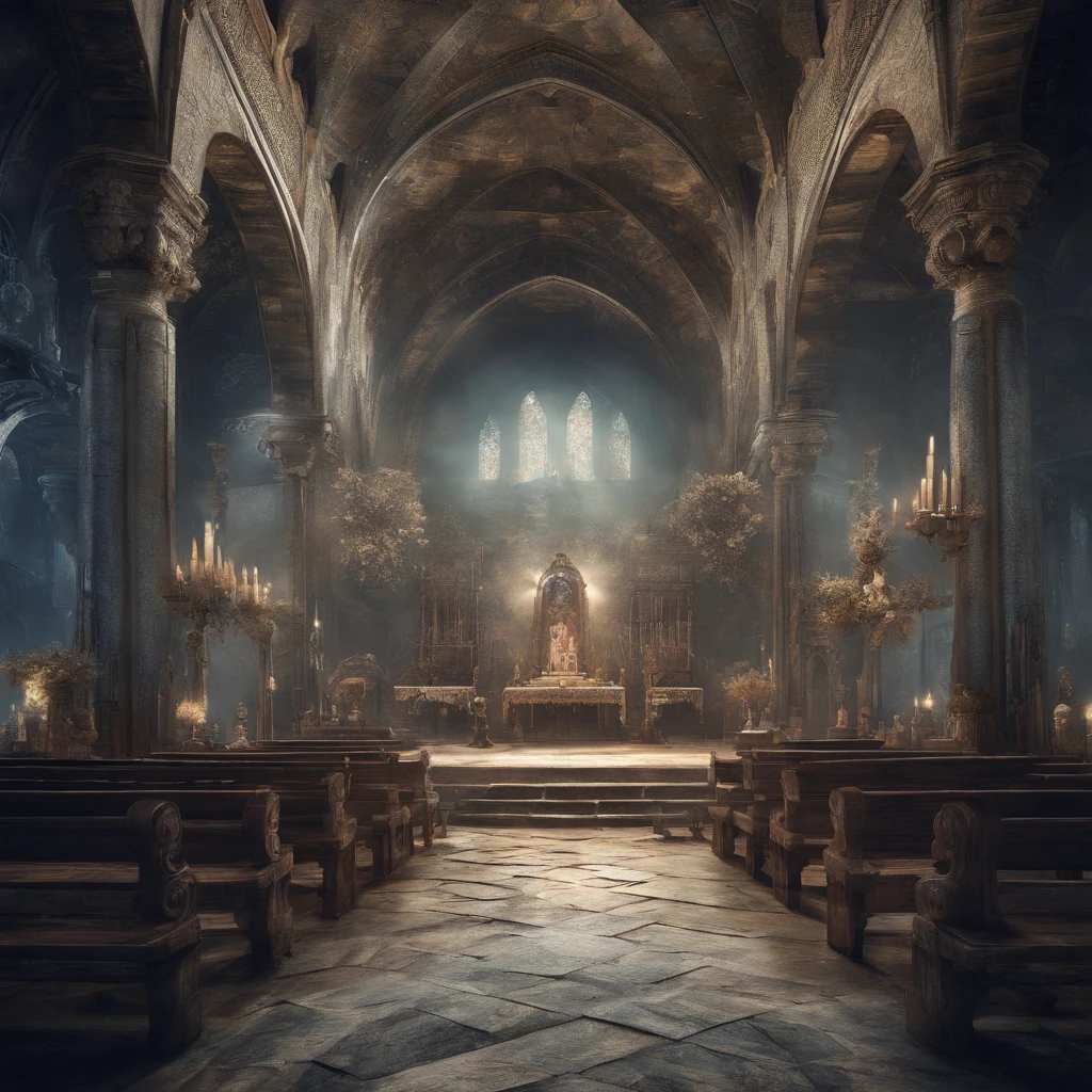 Draw a mystical and enigmatic scene, Coloque a ampulheta com a areia escorrendo lentamente. Dentro da ampulheta, desenhe a imagem detalhada da lua, com todos os seus detalhes e texturas. Use shades of blue and silver to create a magical and mysterious atmosphere around the altar.