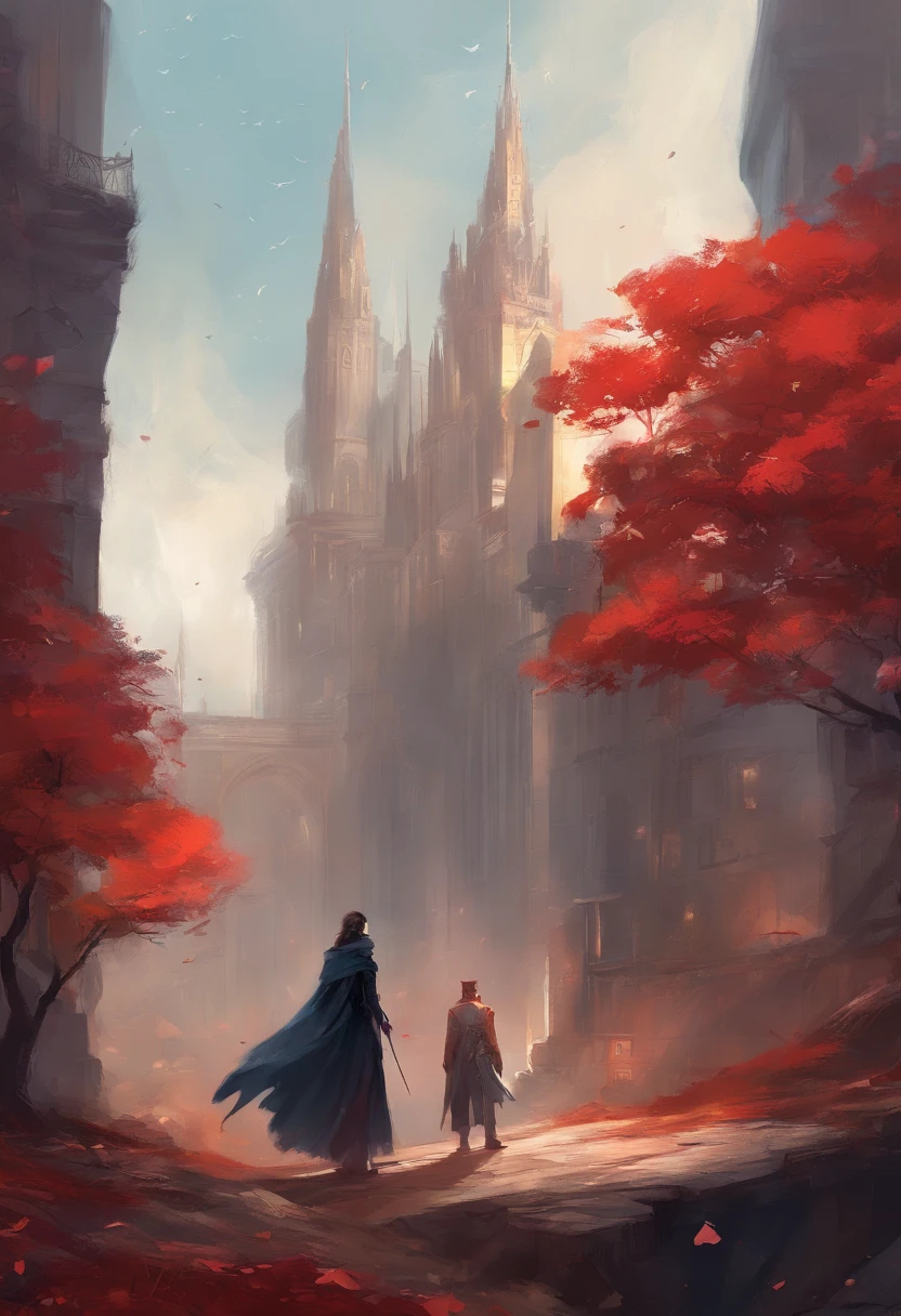 solo person,shaggy,gray wolf,White body,a black trench coat,Black pantsuit,Crimson eyes,Black katana around the waist,Stand on the top of a tall building
