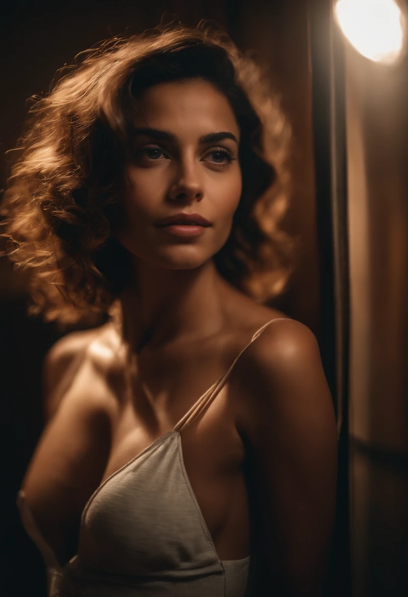 Foto JPG, foto de corpo inteiro, Brazilian girl appearance, altura total, clear lighting, alta qualidade, grain of film, em uma casa iluminada