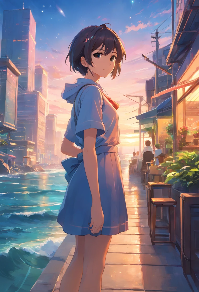 Stars and sea, ross tran. scenery background, ryan dyar, environment painting, Beautiful oil matte painting, photorealistic landscapes, 4k hd matte digital painting, 8 k resolution digital painting, 8k resolution digital painting, hyperrealistic landscape, inspired by Raphael Lacoste, Illustration matte painting, beautiful digital painting