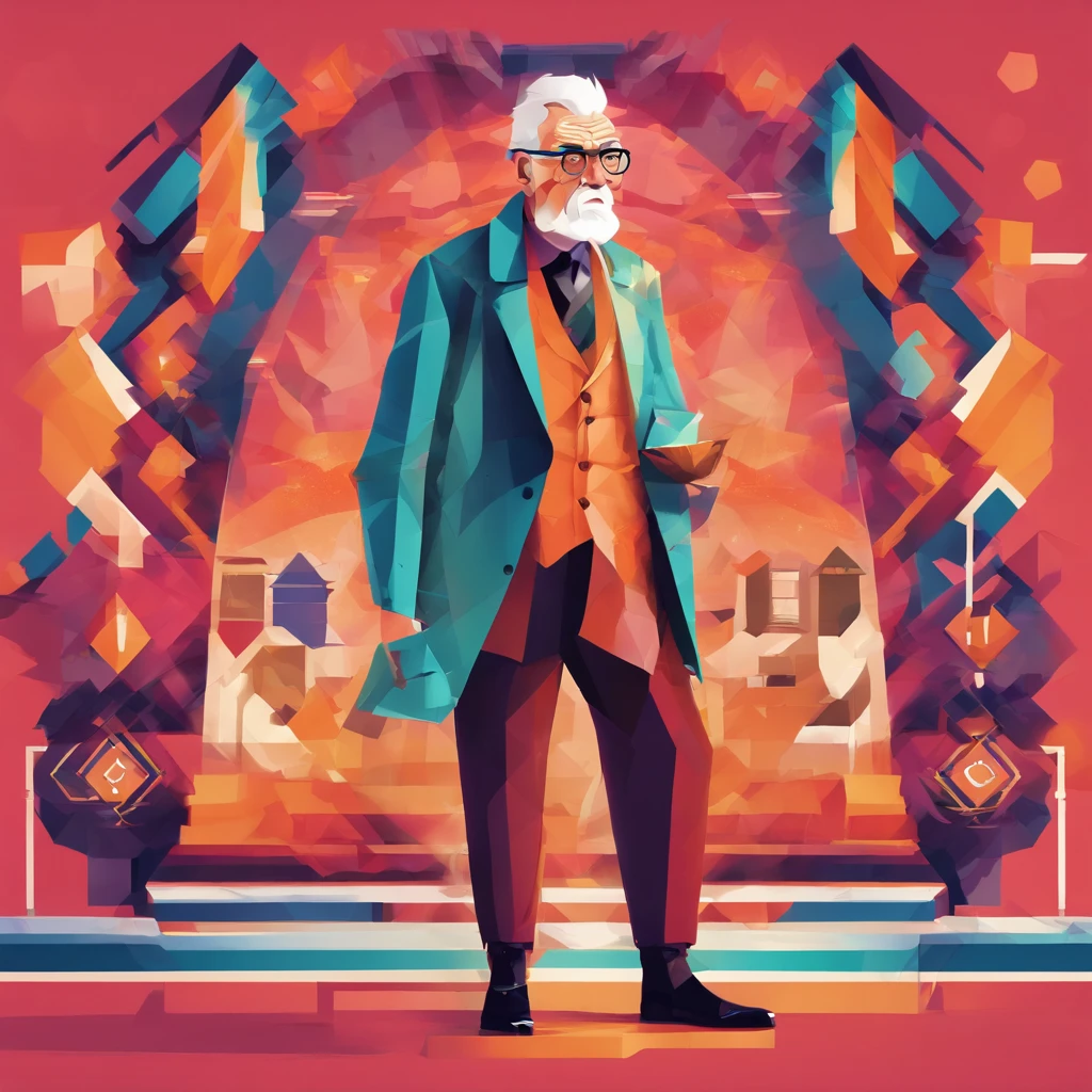 Full body view of an old man, He is an influencer, Secret status, hd render, 8K resolution, Highly detailed"