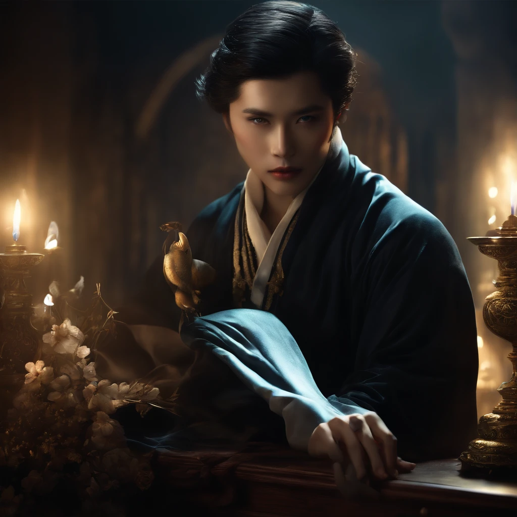 Best quality, Masterpiece, 超高分辨率, (photograph realistic:1.4), surrealism, Dream-like,fusionart, Shadowdancer, shadow magic, darkness control, stealth, shadowstep, umbral spells, hidden blade,