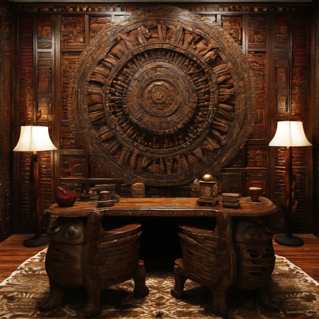 Postmodern futuristic style lounge office photo interior