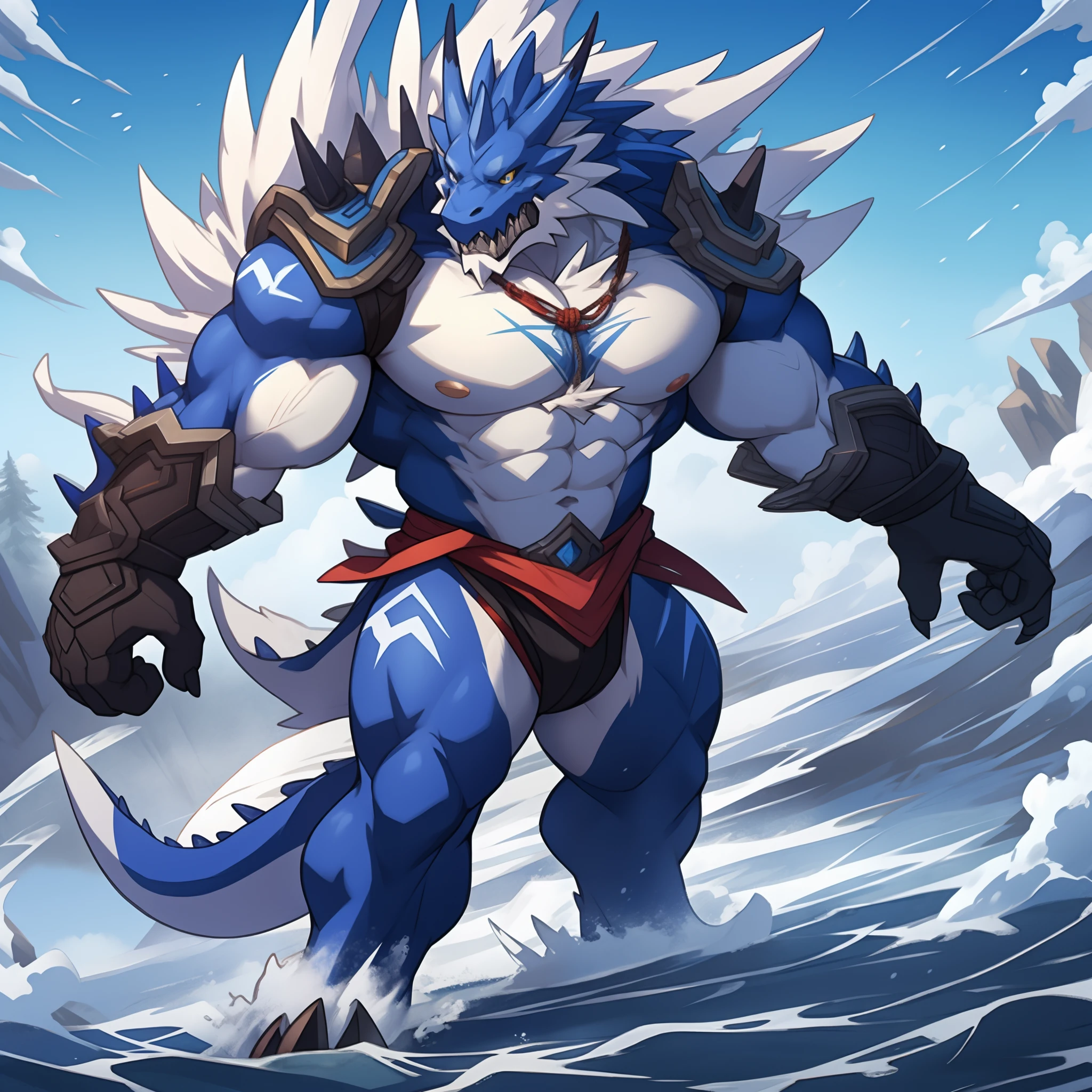 Blizzard Cool Monster, causes fierce deadly snowstorms, best quality, masterpiece