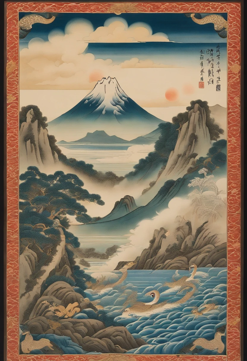 Yamakawa，rios，Sun，Mountain and Sea Skylark Scroll，Ancient mythology《Mountain and Sea Sutra》，mythological beasts，