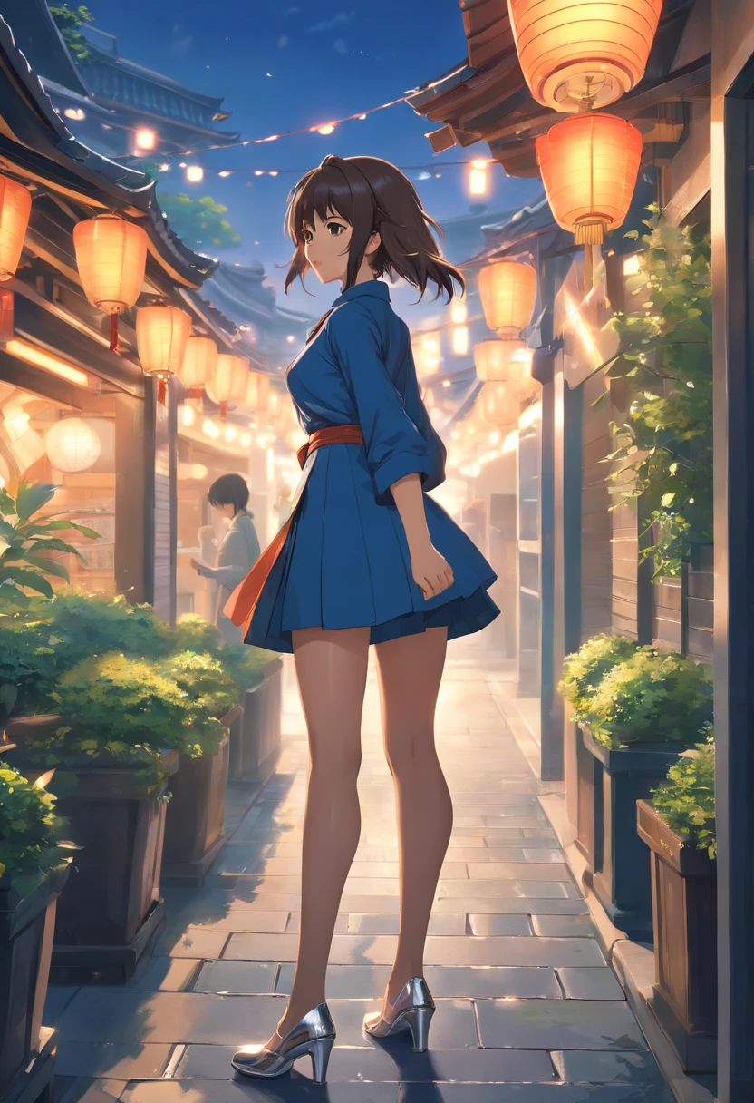 raiden mei (The Valkyries' Blade strikes), {Game CG}, Office Lady, Very long hair, {{Skinny}}, {{Mature female}}, Slim legs, Best quality, Masterpiece, Detailed, Outdoors, Suzhou Garden, Chinese clothes, {{Black pantyhose}}, White footwear, High heels, Sitting, floral decorations, silver decoration, Footwear decoration,,The beautiful,Moving,Cinematic lighting, hyper HD, Masterpiece, Textured skin, Super detail, High details, High quality, Award-Awarded, Best quality
