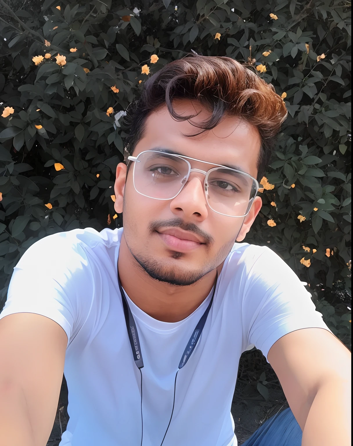 there is a man with glasses and a white shirt taking a selfie, jayison devadas, portait photo profile picture, with accurate face, mohamed chahin, facebook profile picture, mohamed chahin style, profile pic, 8k selfie photograph, ayan nag, riyahd cassiem, candid picture, around 1 9 years old, professional profile picture, without beard