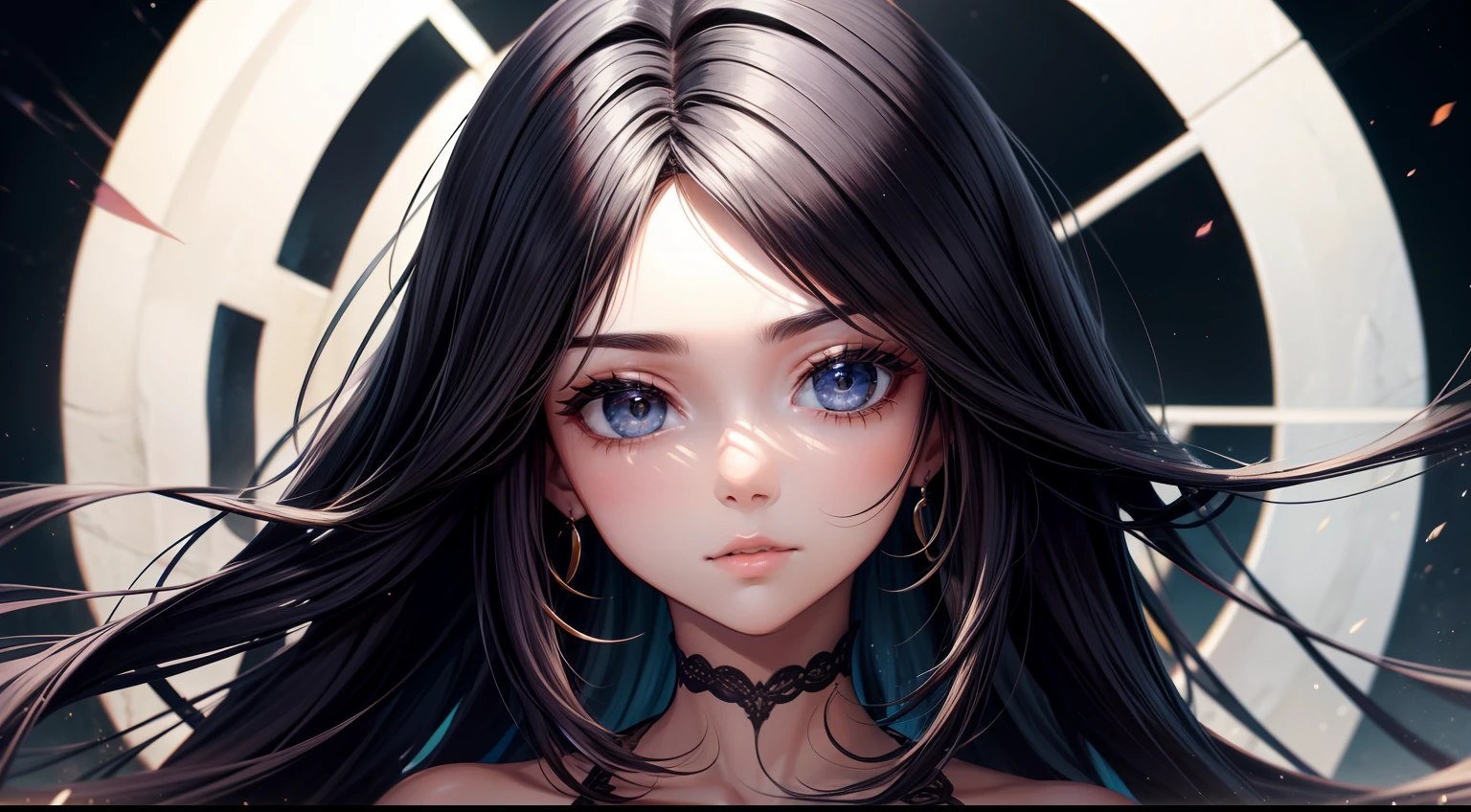 (anime style),masterpiece, best quality, ultra-detailed, glistening shiny, glowing light, ray tracing, HDR, deph of field, (perfect face, detailed face, detailed eyes),(big :1.2),8k,HD,ultra realistic face,ray tracing,perfect lighting,best quality, ultra-detailed, shiny eyes, (looking at viewer,sensual smile:1.1), ((1girl)), (gyaru, mature female:1.4),hourglass_body shape, marin,long hair,((black hair)),pink eyes, gradient eyes, dark skin, metalic skin,(glowing eyes:1.1), (fashion make up), parted lips,maid clothes, maid cafe clothes, piercing, ear piercing, bright pupils, bead bracelet,white background), sensual poses, full body picture