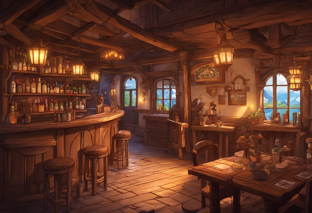 absurderes, Best Quality, Fantasy, Isometric, Knoling style (Inside a miniature wooden pub:1.2), wood, a chair,A table,dual,Tavern,stairs,A table, (Simple background:1.2)Multi-dimensional and cozy tavern, Highly Detailed Concept Art, Fantasy tavern setting, Complex and detailed environments, Beautiful detail concept art, Color Concept Art, High Rendering.Illustration of a room with a staircase and a table, Multi-dimensional and cozy tavern, Highly Detailed Concept Art, Fantasy tavern setting, Highly Detailed Concept Art, Highly Detailed Concept Art, Tavern Background, Detailed concept art, Concept Art!, Inside the tavern, Concept Art!!, Complex and detailed environments, Beautiful detail concept art, Color Concept Art, Concept Art ， High Rendering,4k,Concept Art
