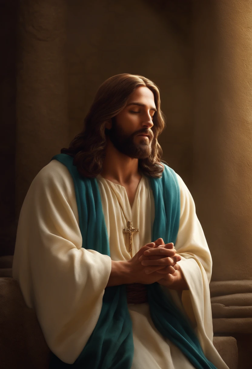 realistic jesus christ praying