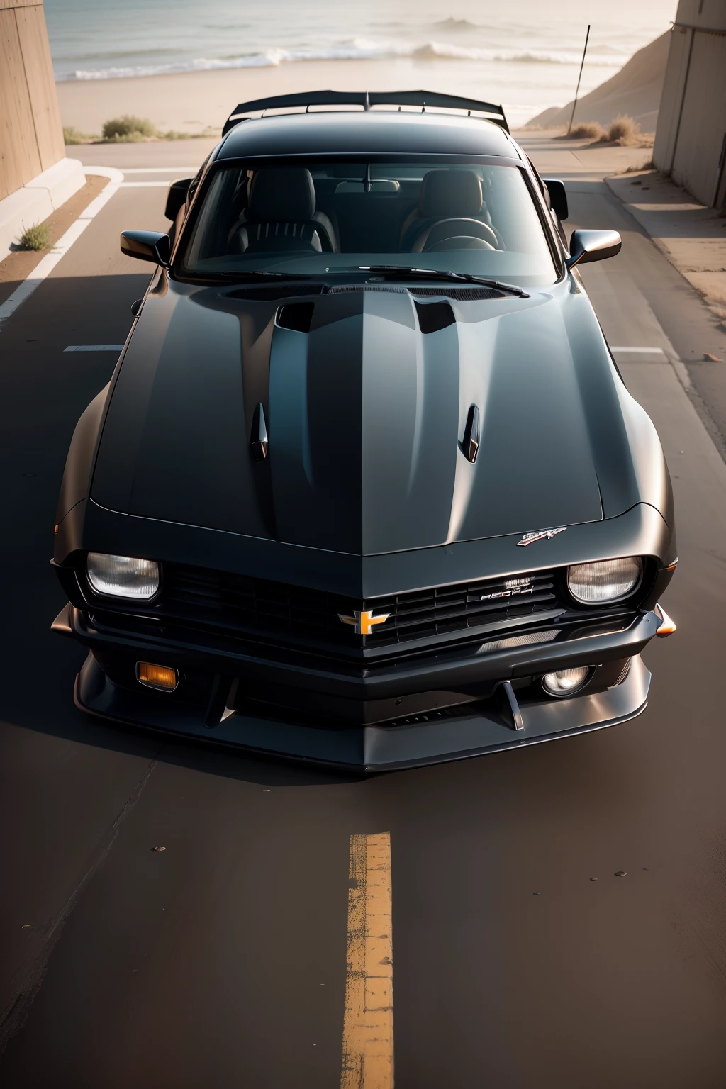 Black Chevrolet Camaro RAW photo,small detailed,realisticlying,ultra real photo,8K UHD,Digital SLR,softlighting,high high quality,filmgrain,Fujifilm XT3,(tmasterpiece)