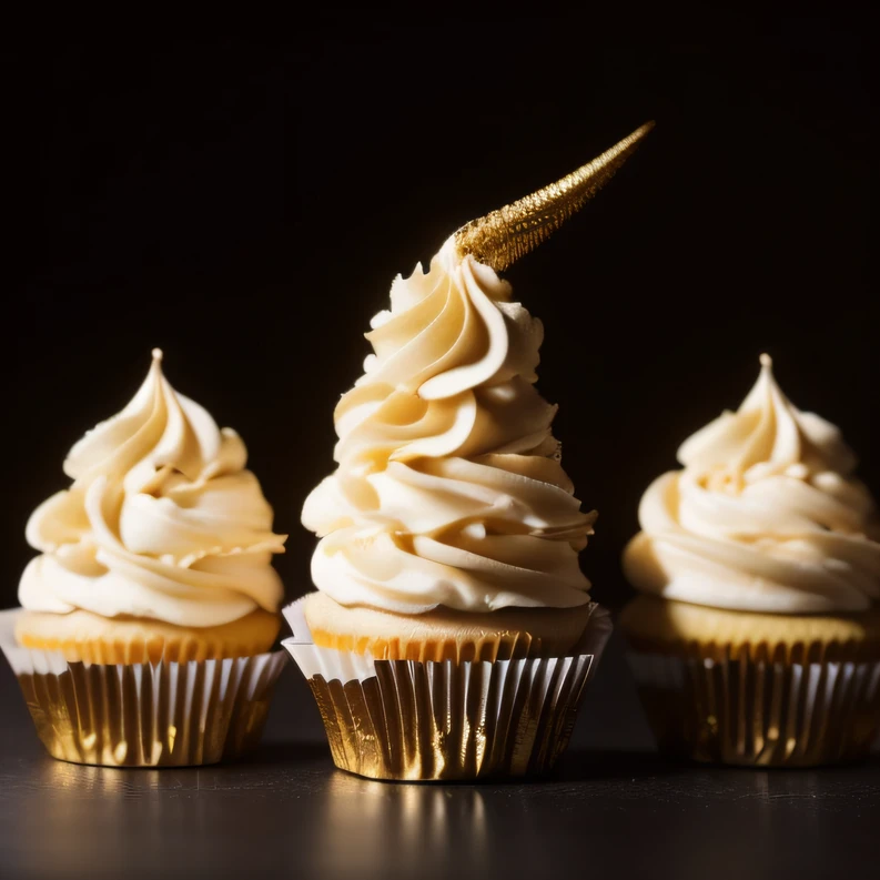 Flip the sugar,k hd,32K,Works of masters,Black gold marble background,Movie light,Cupcakes,complexdetails,cappuccino,Durian mille-feuille,coriander