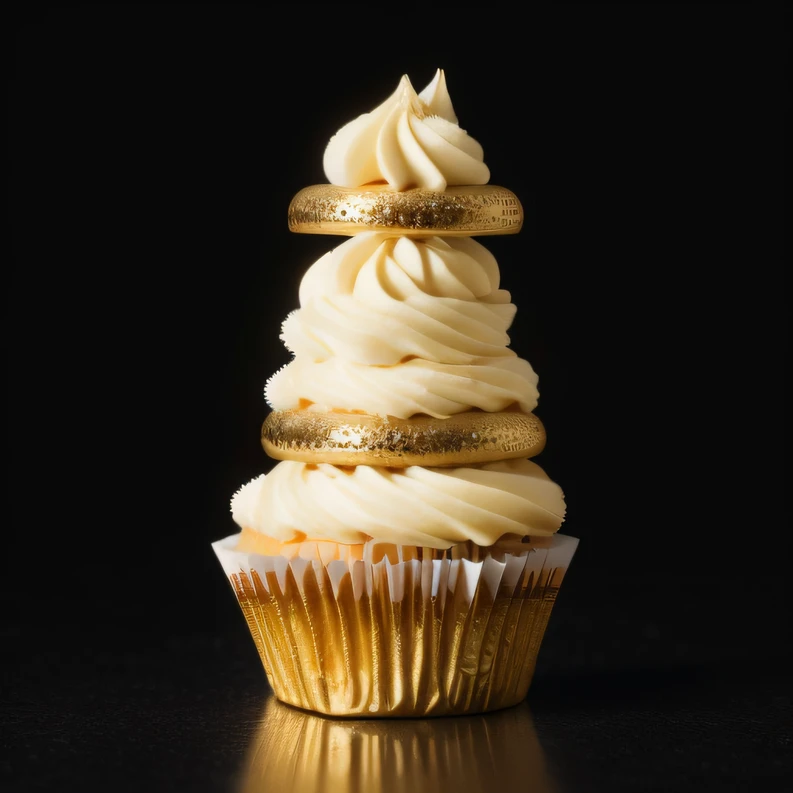Flip the sugar,k hd,32K,Works of masters,Black gold marble background,Movie light,Cupcakes,complexdetails,cappuccino,Durian mille-feuille,coriander